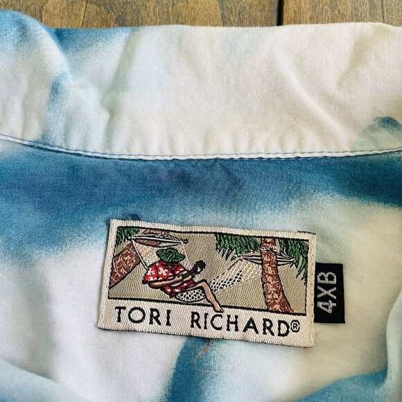 Vintage Tori Richard Short Sleeve Surf Woody Hawaiian Big & Tall Shirt 4XL (MM) - Picture 7 of 8